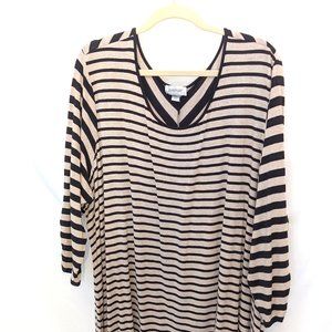 Avenue 30/32 plus size striped long sleeve tunic